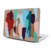 Funda para MacBook Chai pintada a mano por Ana Tere Canales. Un diseño artístico en tonos cálidos café, beige y crema.