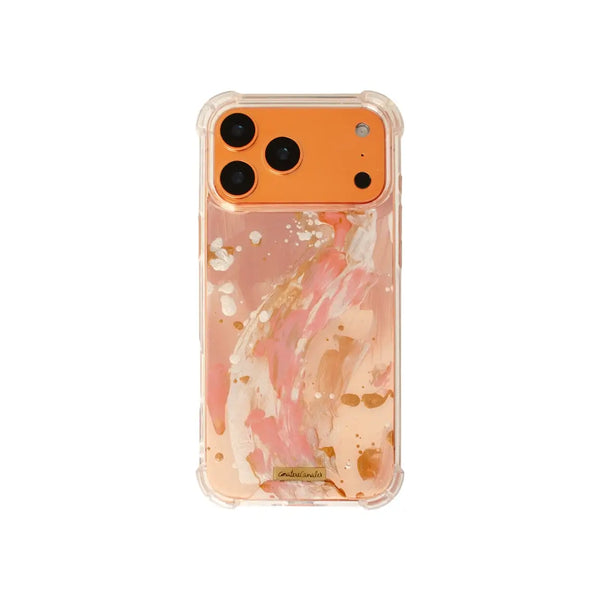Funda para proteger iPhone, pintada a mano por Ana Tere Canales. Con diseño abstracto en colores neutros y textura real de pinceladas. Perfecta para dar un estilo creativo y original al celular.
