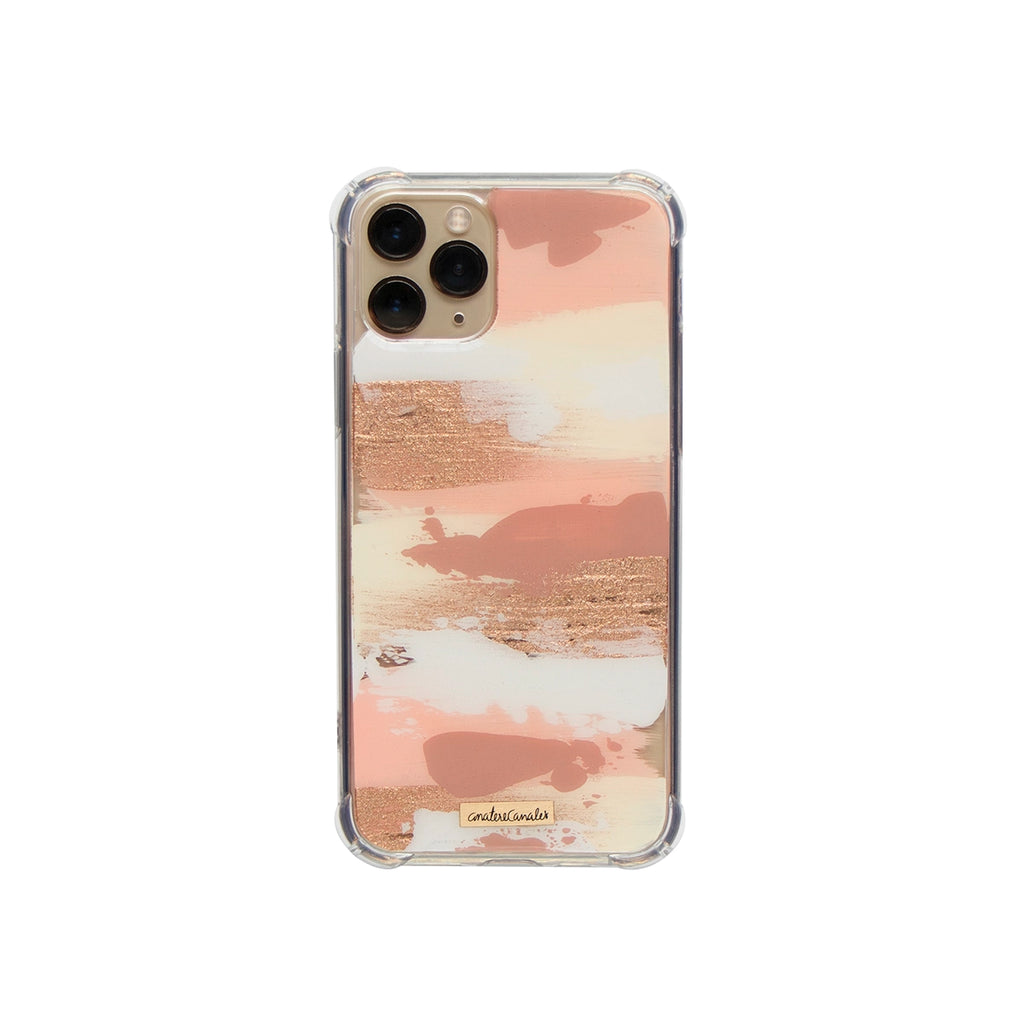 Funda para iPhone Cinnamon Swing pintada a mano por Ana Tere Canales. Un diseño artístico de pinceladas abstractas en tonos cinnamon.