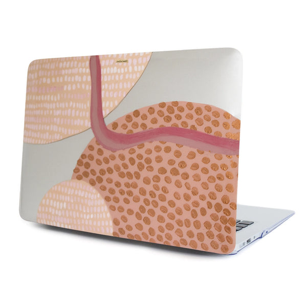 Funda para MacBook Conexión pintada a mano por Ana Tere Canales. Un diseño artístico abstracto que simboliza la unión y las conexiones humanas.