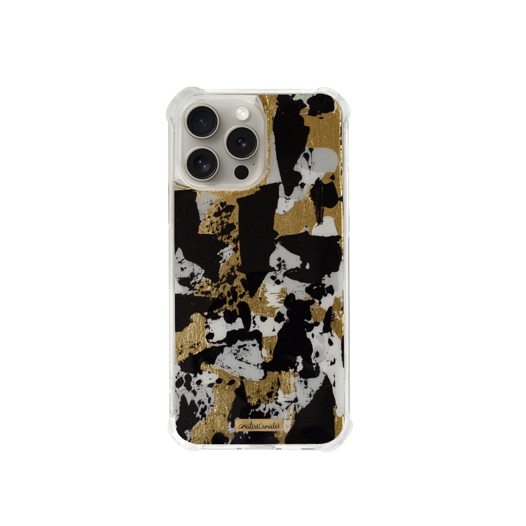 Funda para iPhone Dark Opal pintada a mano por Ana Tere Canales. Un diseño inspirado en el ópalo negro y reflejos iridiscentes en tonos profundos.