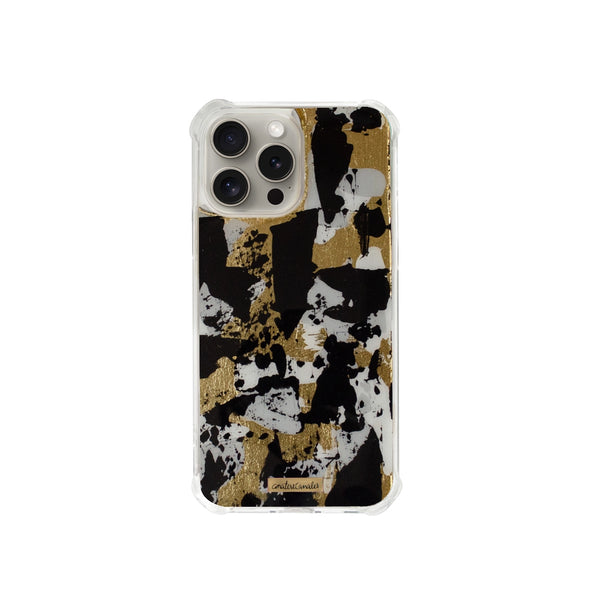Funda para iPhone Dark Opal pintada a mano por Ana Tere Canales. Un diseño inspirado en el ópalo negro y reflejos iridiscentes en tonos profundos.