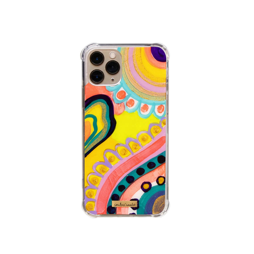 Funda para iPhone Deja Vu pintada a mano por Ana Tere Canales. Un diseño artístico abstracto inspirado en la intuición, las sincronías y la creatividad.
