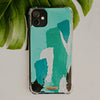 Funda para iPhone Esmeralda pintada a mano por Ana Tere Canales. Un diseño artístico inspirado en la piedra esmeralda en tonos verdes.