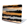 Funda para MacBook Golden Sepia Swing pintada a mano por Ana Tere Canales. Un diseño artístico de pinceladas en tonos sepia y dorado.