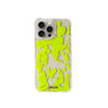 Funda para iPhone Green Neon Vibes pintada a mano por Ana Tere Canales. Un diseño artístico en tonos verde neón y estilo contemporáneo.