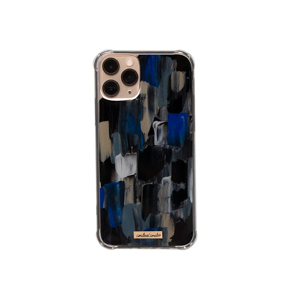 Funda para iPhone Huasteca Illusion pintada a mano por Ana Tere Canales. Diseño abstracto inspirado en la Huasteca de Monterrey y efecto de ilusión visual.