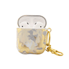 Funda para proteger AirPods, pintada a mano por Ana Tere Canales. Un diseño elegante inspirado en el ópalo blanco.
