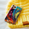 Funda para iPhone Rainbow Paint Me con pinceladas multicolor inspiradas en creatividad, pasión y expresión artística. Pintadas por Ana Tere Canales.