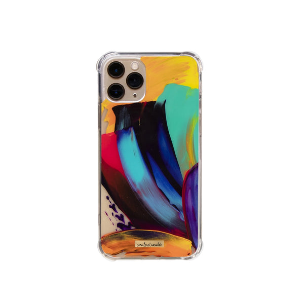 Funda para iPhone Rainbow Paint Me con pinceladas multicolor inspiradas en creatividad, pasión y expresión artística. Pintadas por Ana Tere Canales.