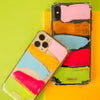 Fundas para iPhone Summer Sunset pintadas a mano por Ana Tere Canales. Un diseño artístico inspirado en un atardecer de verano en tonos cálidos y vibrantes.
