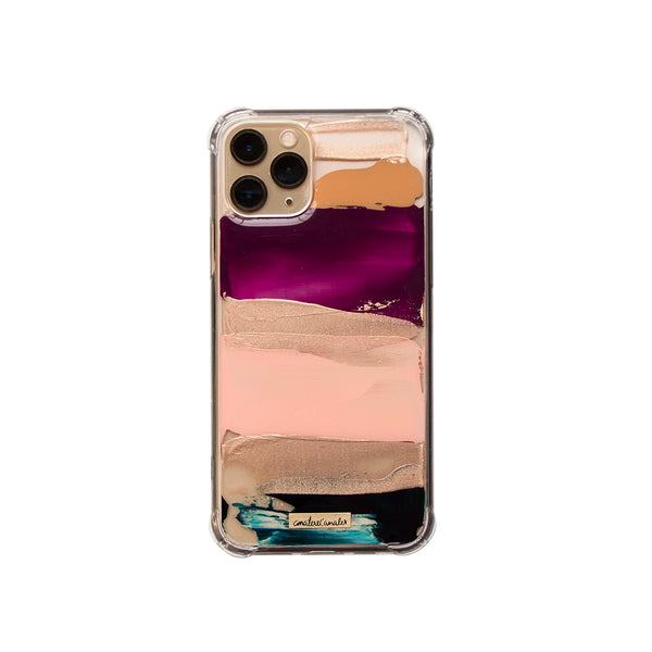 Funda para iPhone Sunset in Autumn pintada a mano por Ana Tere Canales. Un diseño artístico inspirado en un atardecer de otoño en tonos cálidos.