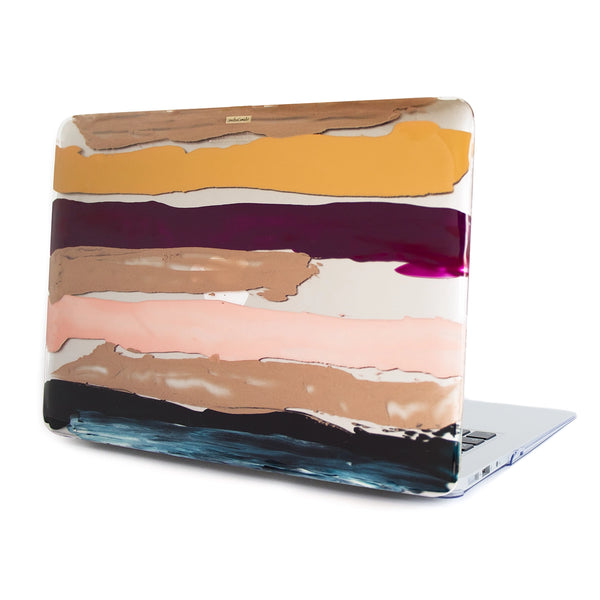 Funda para MacBook Sunset in Autumn pintada a mano por Ana Tere Canales. Un diseño artístico inspirado en un atardecer de otoño en tonos cálidos.