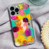 Funda para proteger  iPhone pintada a mano por Ana Tere Canales. Con diseño abstracto en colores vibrantes y textura real de pinceladas. Perfecta para dar un estilo creativo y original al celular.